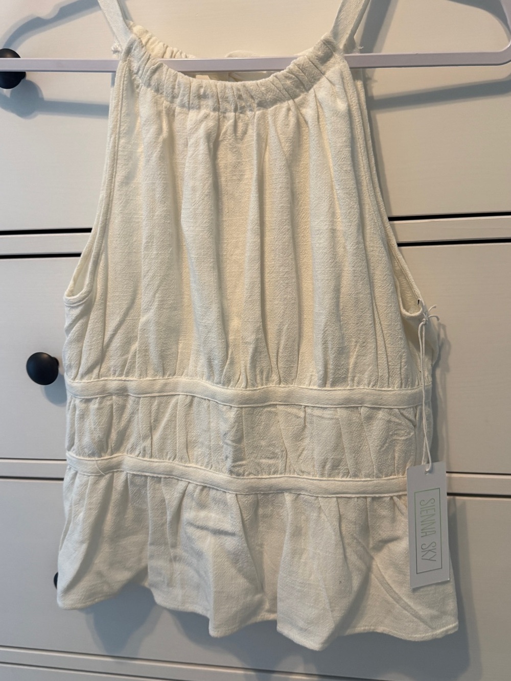 Sienna Sky Cream Halter Tank Top